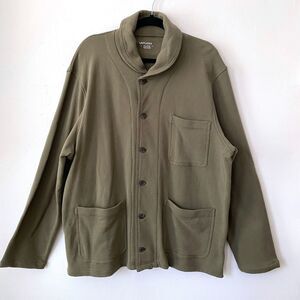 Untuckit Cotton Button-up Jacket‎ Cardigan  Men's XXL Sweater Long Sleeves Green